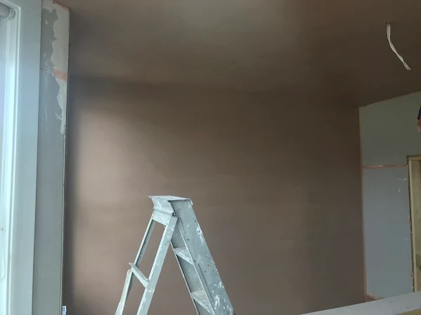 The wall after skimming